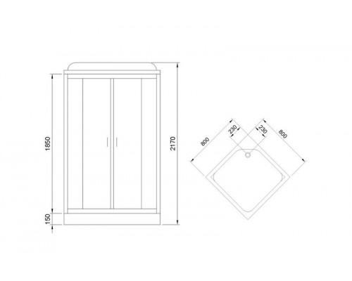 Душевая кабина Royal Bath RB 80HP6-WC-CH 80х80 см, с матовыми стеклами