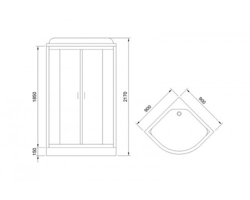 Душевая кабина Royal Bath RB 90HK5-BT-CH 90х90 см, с прозрачными стеклами