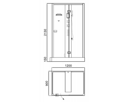 Душевая кабина Acquazzone Helena 120SW-R