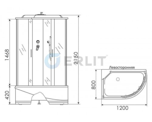 Душевая кабина Erlit ER3512TPR-C4