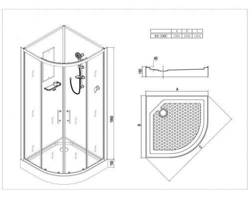 Душевая кабина Esbano ES-100C