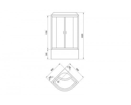 Душевая кабина Royal Bath RB 90CK5-BT-CH 90х90 см, с прозрачными стеклами