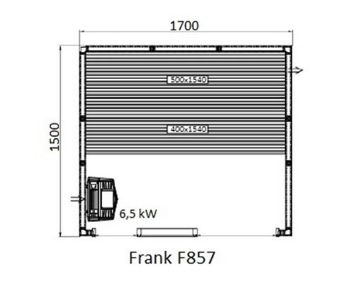 Финская сауна Frank F857 170х150 см