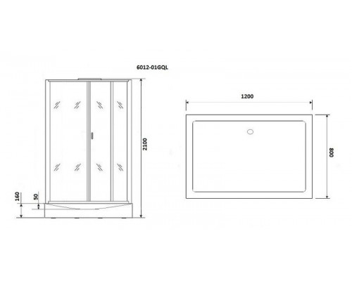 Душевая кабина Niagara Premium NG-6012-01QL 120х80 см