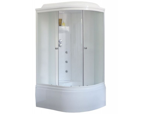 Душевая кабина Royal Bath RB 8120BK3-WC 120х80 см, с матовыми стеклами, левосторонняя