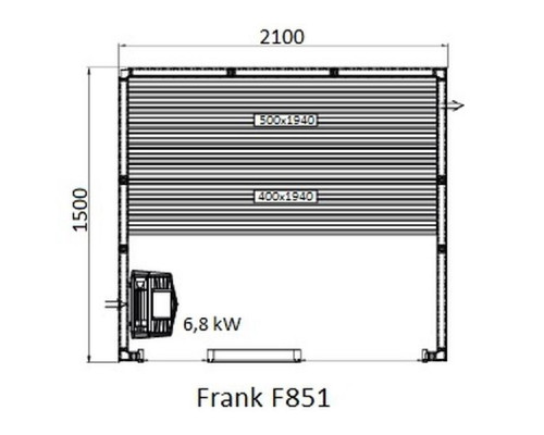 Финская сауна Frank F851 210х150 см