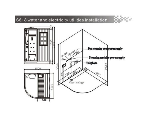 Душевая кабина SSWW S618 150х150 см с сауной