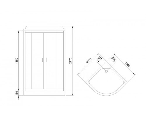 Душевая кабина Royal Bath RB 100HK6-BT-CH 100х100 см, с прозрачными стеклами