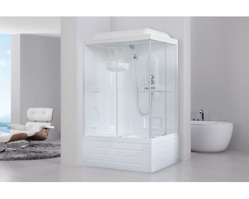 Душевая кабина Royal Bath RB 8100BP1-T 100х80 см, с прозрачными стеклами, левосторонняя