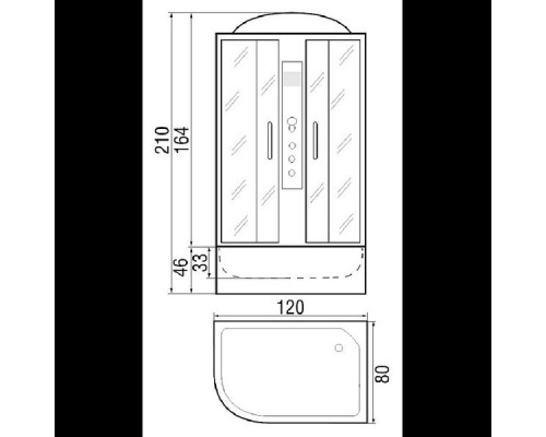 Душевая кабина River DUNAY 120/80/44 ТН R