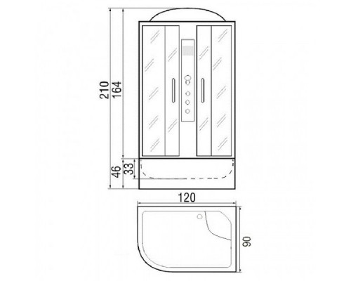 Душевая кабина River DUNAY 120/90/44 ТН R