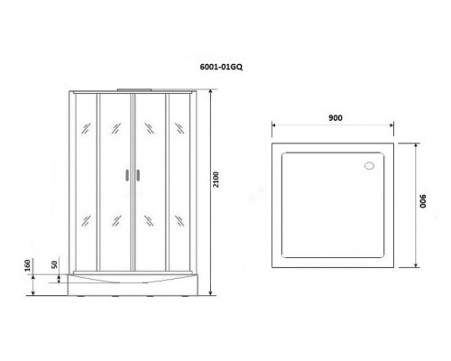 Душевая кабина Niagara Premium NG-6001-01GQ 90х90 см