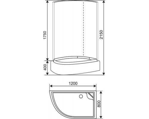 Душевая кабина Arcus S-09G R 120х80