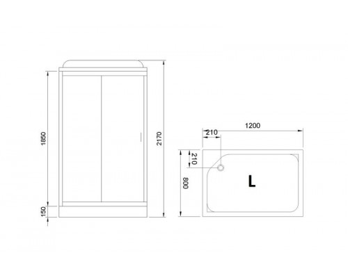 Душевая кабина Royal Bath RB 8120HP4-MM 120х80 см, с матовыми стеклами, левосторонняя