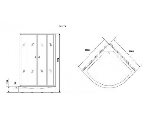 Душевая кабина Grossman GR270 Classic 100х100 см