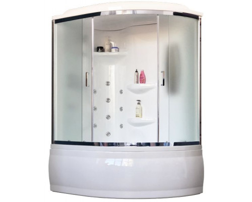 Душевая кабина Royal Bath RB 150ALP-C-CH 150х100 см, с матовыми стеклами, левосторонняя