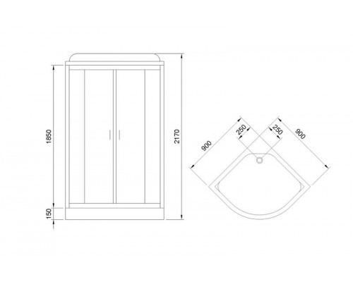 Душевая кабина Royal Bath RB 90HK6-BT-CH 90х90 см, с прозрачными стеклами