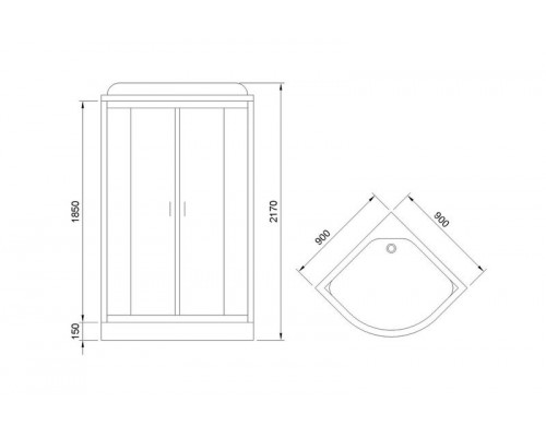 Душевая кабина Royal Bath RB 90HK5-WT-CH 90х90 см, с прозрачными стеклами