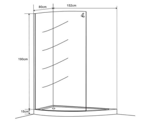 Душевой уголок Wasserfalle W-457 L 152х80