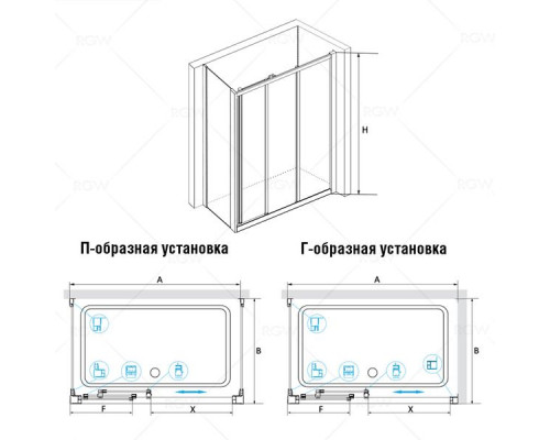 Душевой уголок RGW CL-40 (CL-11 + Z-050-1) 140x80, прозрачное стекло