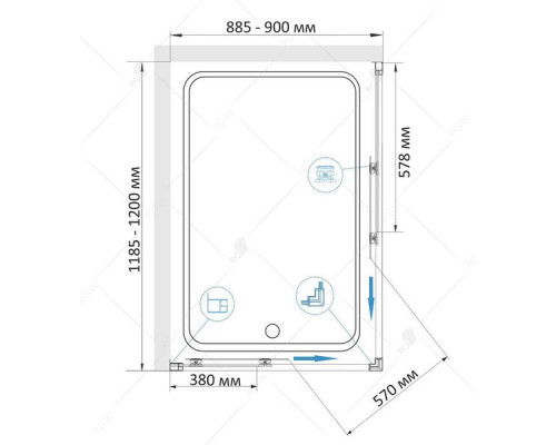 Душевой уголок RGW CL-44B 90x120, прозрачное стекло