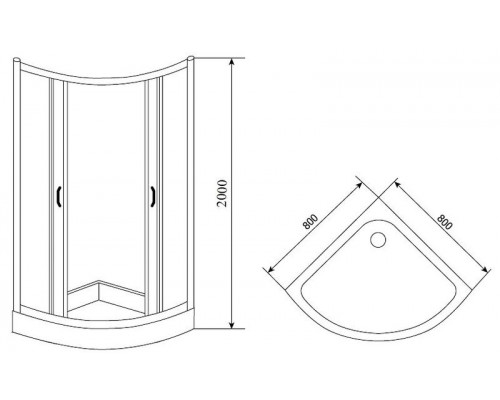 Душевой уголок Timo TL-8001 F 80х80 см Fabric Glass