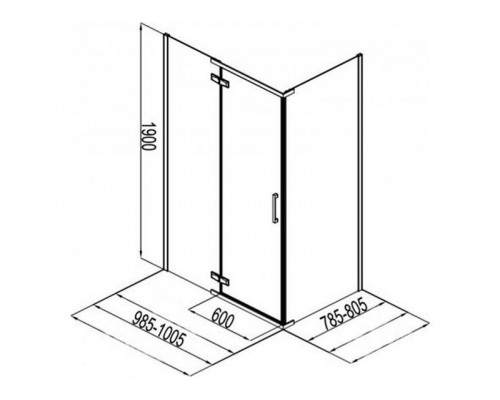 Душевой уголок Aquanet Logic RC1000 AE32-S-100x80U-CT 100x80 см