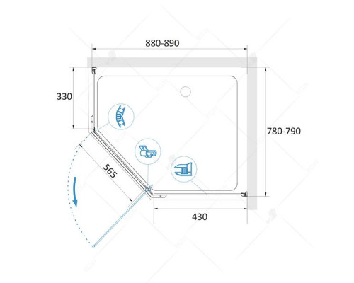 Душевой уголок RGW PA-91 80x90, матовое стекло