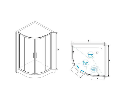 Душевой уголок RGW HO-51 90x90, прозрачное стекло