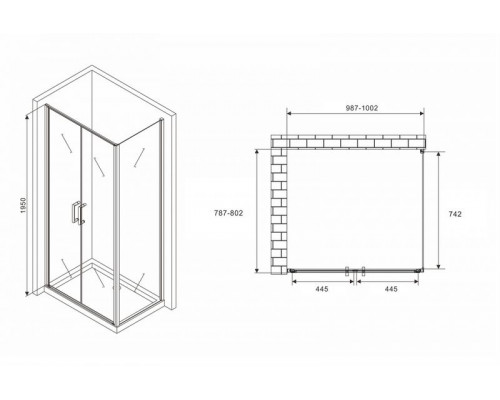 Душевой уголок ABBER Sonnenstrand AG04100BC-S80B