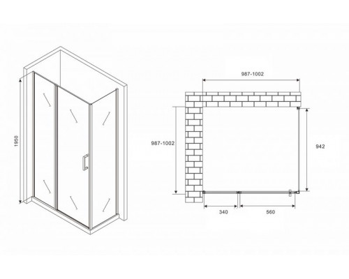 Душевой уголок ABBER Sonnenstrand AG04100BS-S100B