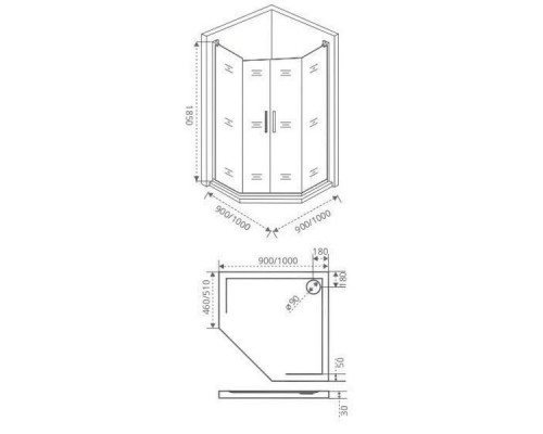 Душевое ограждение Good Door PANDORA PNT-TD-100-C-CH