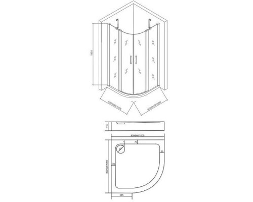 Душевое ограждение Good Door PANDORA R-80-C-CH