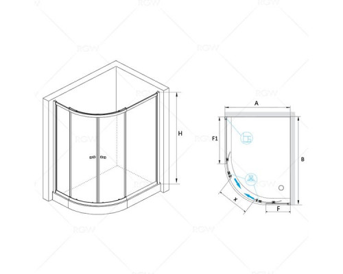 Душевой уголок RGW CL-61 90x100, прозрачное стекло
