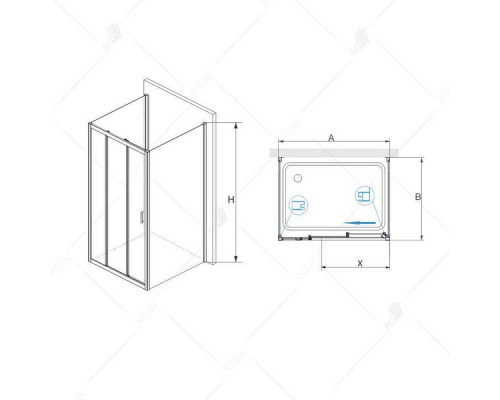 Душевой уголок RGW PA-73 (PA-13 + Z-050-2) 140x80, прозрачное стекло