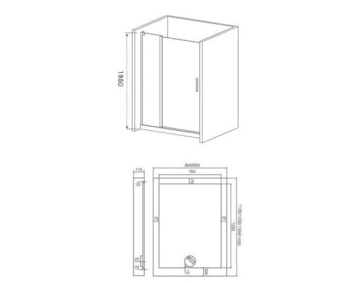 Душевое ограждение Good Door PANDORA WTW-130-T-CH 130 см