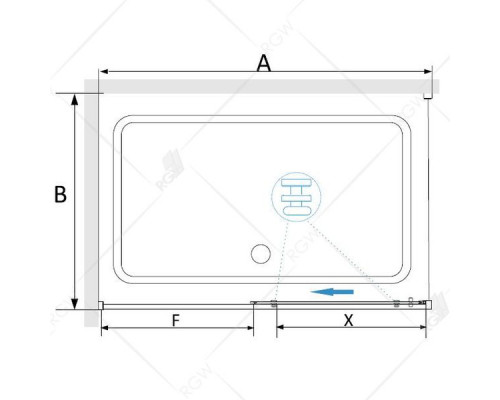 Душевой уголок RGW SV-42B (SV-12B + Z-050-2B) 100x90, прозрачное стекло