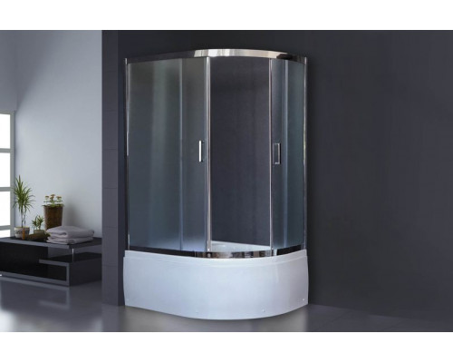 Душевой уголок Royal Bath RB 8120BK-C-CH 120х80 см, с матовыми стеклами, левосторонний