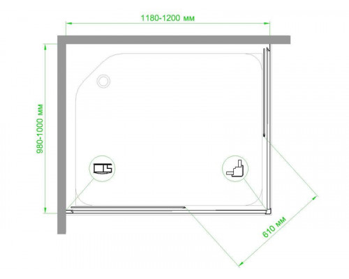 Душевой уголок Royal Bath RB HPD-C-CH 120х100 см, с матовыми стеклами