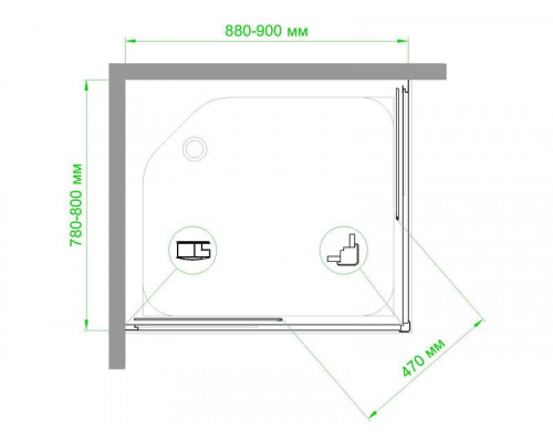 Душевой уголок Royal Bath RB HPD-T-CH 90х80 см, с прозрачными стеклами