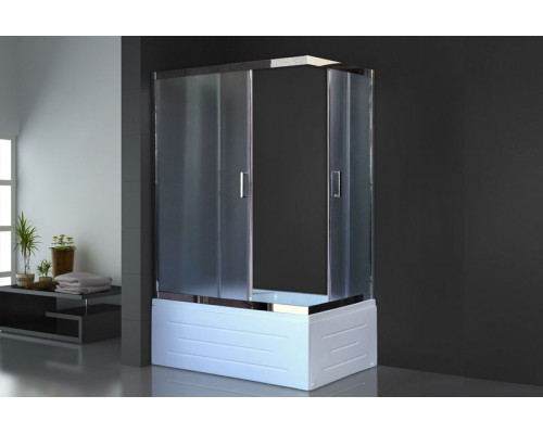 Душевой уголок Royal Bath RB 8120BP-C-CH 120х80 см, с матовыми стеклами, левосторонний