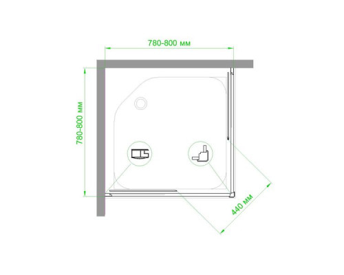 Душевой уголок Royal Bath RB HPD-C 80х80 см, с матовыми стеклами