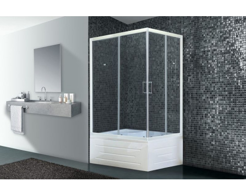 Душевой уголок Royal Bath RB 8100BP-T 100х80 см, с прозрачными стеклами, левосторонний