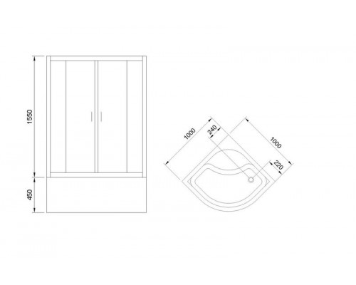 Душевой уголок Royal Bath RB 100BK-C-CH 100х100 см, с матовыми стеклами