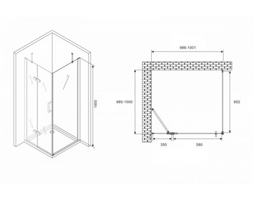 Душевой уголок ABBER Zart AG08100-S101