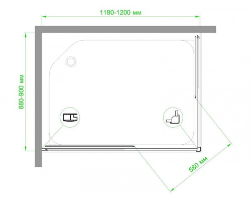 Душевой уголок Royal Bath RB HPD-T-CH 120х90 см, с прозрачными стеклами