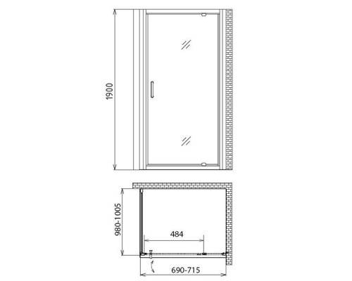 Душевой уголок Gemy Sunny Bay S28130-A100 70х100 см