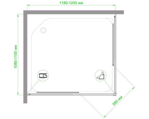 Душевой уголок Royal Bath RB HPD-T 110х120 см, с прозрачными стеклами