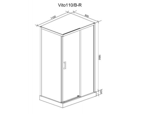 Душевой уголок Cerutti SPA Vito110B-R 110х80 см