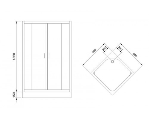 Душевой уголок Royal Bath RB 90HP-C 90х90 см, с матовыми стеклами